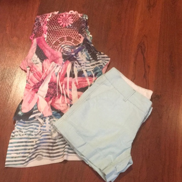 Dear John Mint Green Bermuda Shorts Sz 27 - Picture 7 of 8